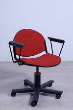Sedia poltroncina ufficio girevole rossa Modulamm design Lucci Orlandini anni 90