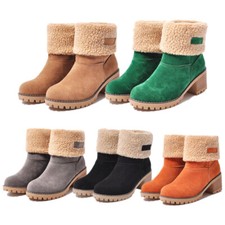 Scarpe invernali donna stivaletti stivali pelliccia neve foderati antiscivolo tacco medio