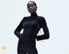 Maglia Effetto Scamosciato Nera Zara Tg S