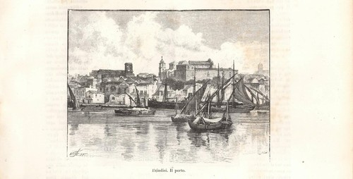 Stampa antica brindisi veduta - stampa,