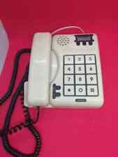 Telefono fisso sip Yuppie brondi design, anni '80 Bianco tasti grandi anziani