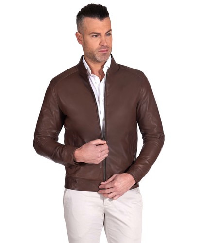 Giacca vera pelle marrone - vera,
