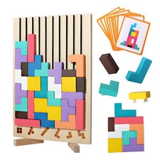 Puzzle di Legno Tetris，Giocattoli educativi，Giochi Montessori 3 4 5 6 Anni， Inte