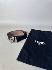 Fendi Black Leather Belt With