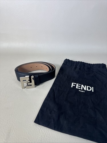 Fendi black leather belt - fendi,