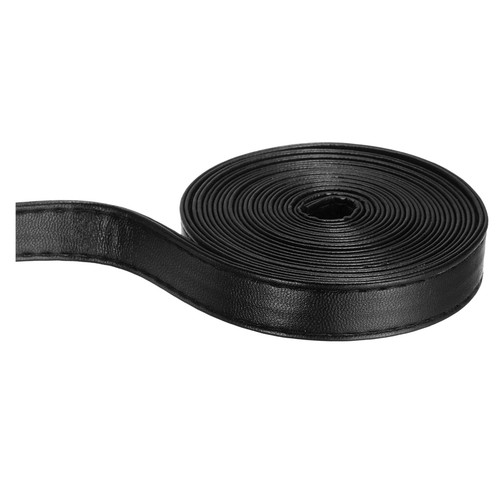 Black leather strap - black, 15mm