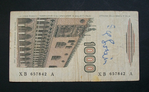 Rara sostitutiva 1000 lire - 1000,