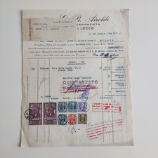 1942 Ditta G. B. Airoldi Bellissima con Marche Da Bollo Milano Fattura C01004