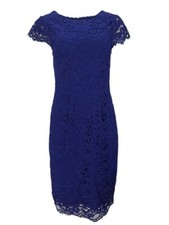 Abito In Pizzo Blu Inchiostro Da Donna ERIN #60517996800 6 NWT