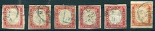 (TV01439) Antichi Stati Sardegna 1855 Lotto N° 6 sei tonalità di colore Usati