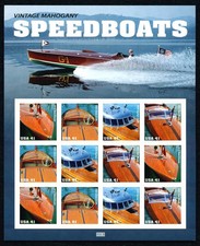 STATI UNITI 2007 MOTOSCAFI IN LEGNO MINIFOGLIO Cat.U.4419-22