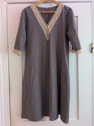 Abito smock grigio con