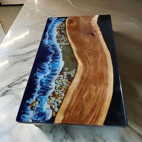 Tavolo epossidico noce oceano