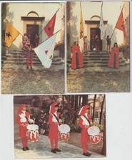 3 VECCHIE CARTOLINE DI SIGNA - LIVORNO - CORTEO STORICO - FORM. GRANDE- FOLKLORE