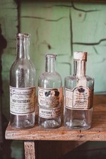 Lotto 3 Bottiglie antiche Farmacia Vintage