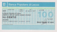 Miniassegni lecco 100 - lecco, lire
