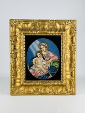 Cornice Dorata In Legno Con Antico Dipinto Su Vetro Del XIX Sec.