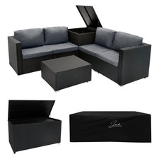 Set Rattan Nero 6 Pezzi con