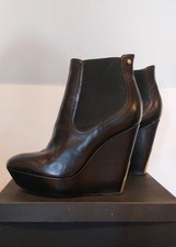 Stivaletto nero con plateau, n°40, R&Renzi, dettagli oro, tacco 12cm