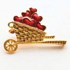 Spilla carriola cuore Avon vintage spilla guillochet smalto firmato amore gioielli