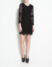 Zara Nero Crochet Cotone Pizzo