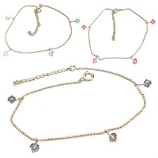 Cavigliera donna con cristalli swarovski bracciale da mare sandalo argento