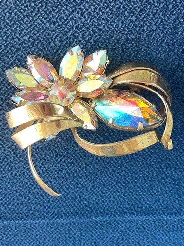 Spilla vintage oro cristallo