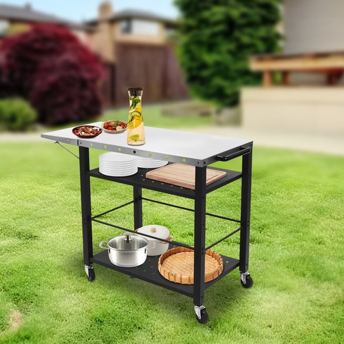 Carrello tavolo barbecue - tavolo,