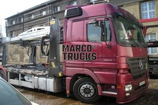 Truck photo Mercedes-Benz Actros 1844 Car transporter Poland red silver #a9vo