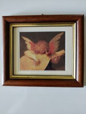 Quadro piccolo, angioletto che suona il mandolino, cornice in legno [4]