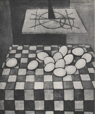 Felice Casorati - Uova sul tappeto - Heliogravure, 1955