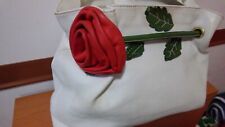 Borsa Braccialini pelle bianca con rosa rossa