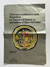 Rosenthal Wiinblad Piatto Natale 1983 Stille Nacht Volantino Pubblicità