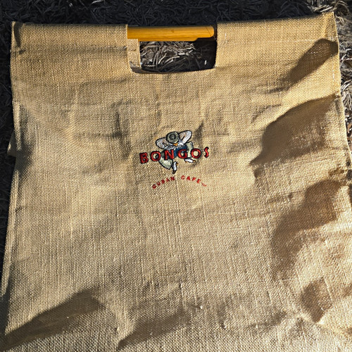 Bongos cuban cafe burlap - bongos, tote