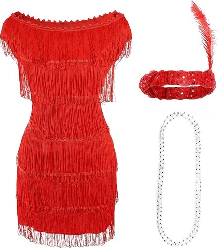 Deluxe rosso frange flapper - deluxe,