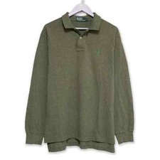 Polo Ralph Lauren grigia a manica lunga tinta unita - Taglia L uomo