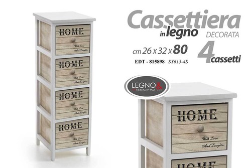 Cassettiera mobiletto legno - cassettiera, 4