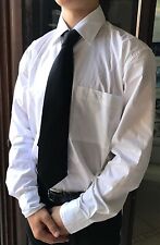 Camicia uomo 100% cotone con taschini NERO o BIANCO