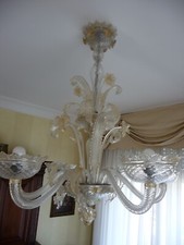 LAMPADARIO VINTAGE anni 60/70 in VETRO di MURANO -  6 bracci Chandelier