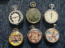 Lotto orologi da tasca vintage inc massone, orologi non funzionanti e gioco e stop