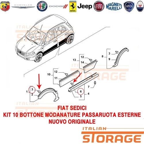 Fiat sedici kit bottone - sedici,