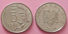 ?? ALBANIA ?? REPUBLIKA E SHQIPERISE COIN MONETA 5 LEKE 2020 DA COLLEZIONE