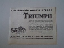 advertising Pubblicità 1927 MOTO TRIUMPH MODELLO TT