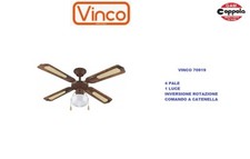 VENTILATORE DA SOFFITTO VINCO 70919 NOC 4 PALE 3 VELOCITA' 1 LUCE COMANDO CATENA