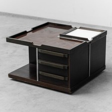 TAVOLO TAVOLINO DA CAFFE' MULTIFUNZIONE IN LEGNO DESIGN ANNI 70 VINTAGE