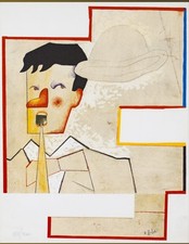 Aldo Spoldi (1950) SENZA TITOLO FOTOLITOGRAFIA su carta cm 48x37 firma in lastra