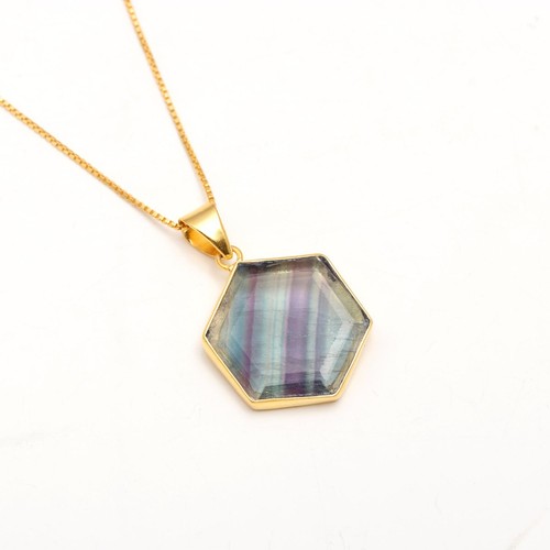 Collana esagonale fluorite