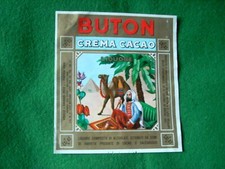 ETICHETTA VINTAGE LIQUORE BUTON CREMA CACAO*