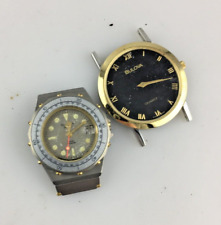 Stock 2 Orologi Bulova Unisex Acciaio Non Funziona Quarzo Parti Mancanti Ricambi