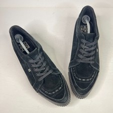 TUK Scarpe Paracolpi a Punta in Pelle Scamosciata Creepers Goth Nero Uomo 13